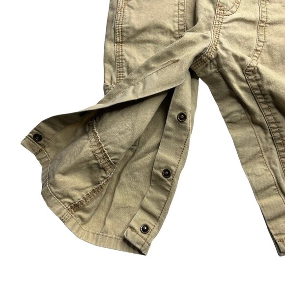 OshKosh B'Gosh Bib Overalls Baby 12 Months Tan Diaper Access - Picture 6 of 11
